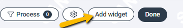 Customize menu expanded to show the Add Widget button.