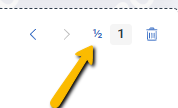 Widget sizing icon set to 1/2, which resizes the widget to half the dashboard width.