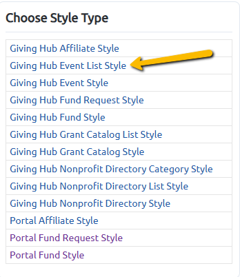 style type list