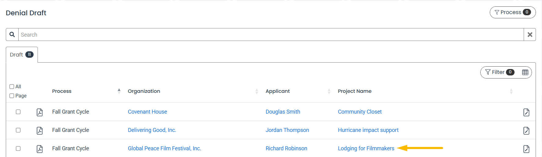 project name