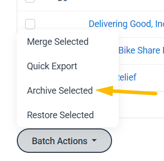 archive selected