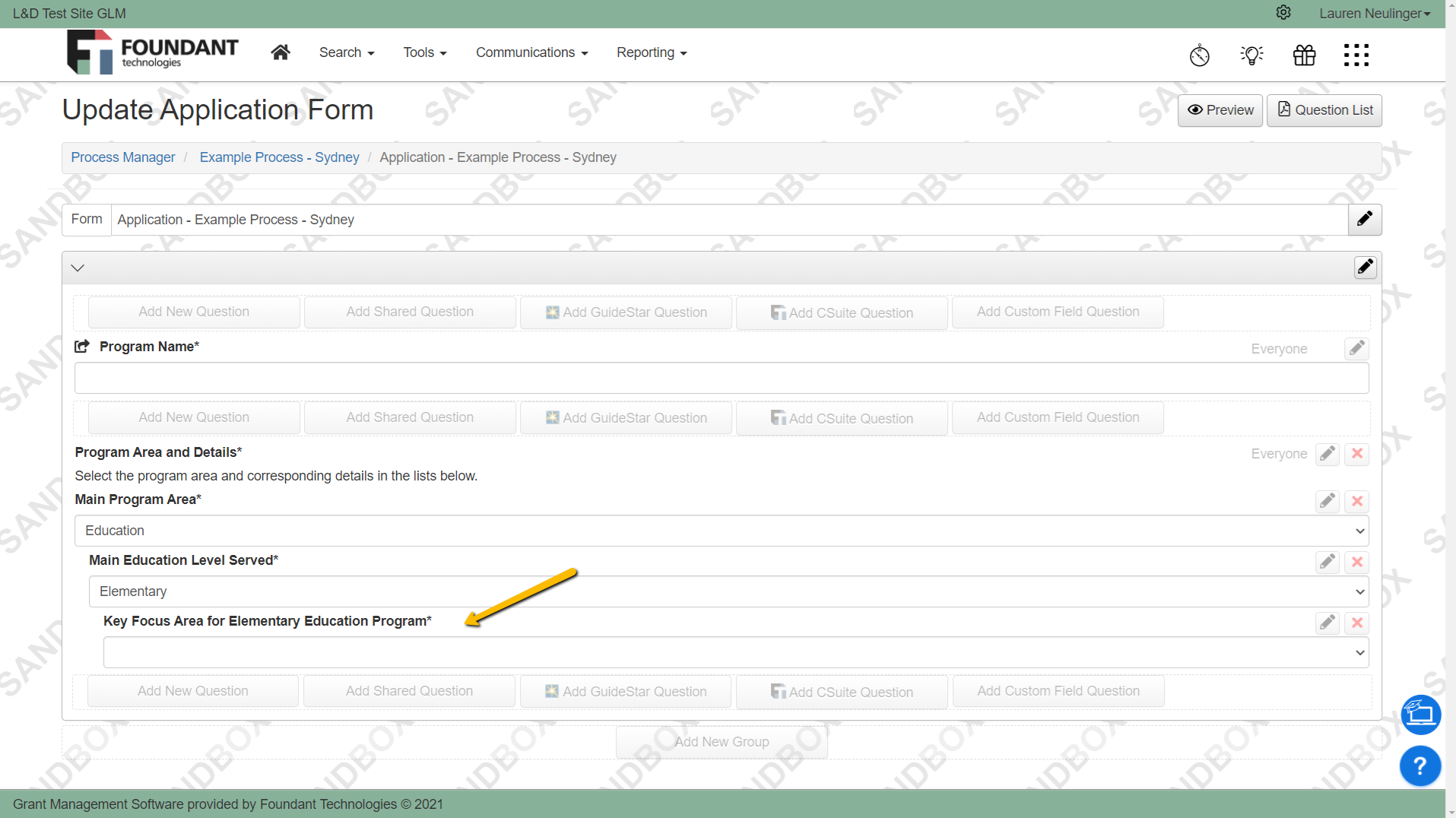 Question Types: Nested List – Foundant Technologies