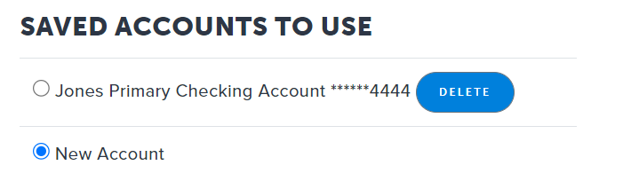 saved payment method