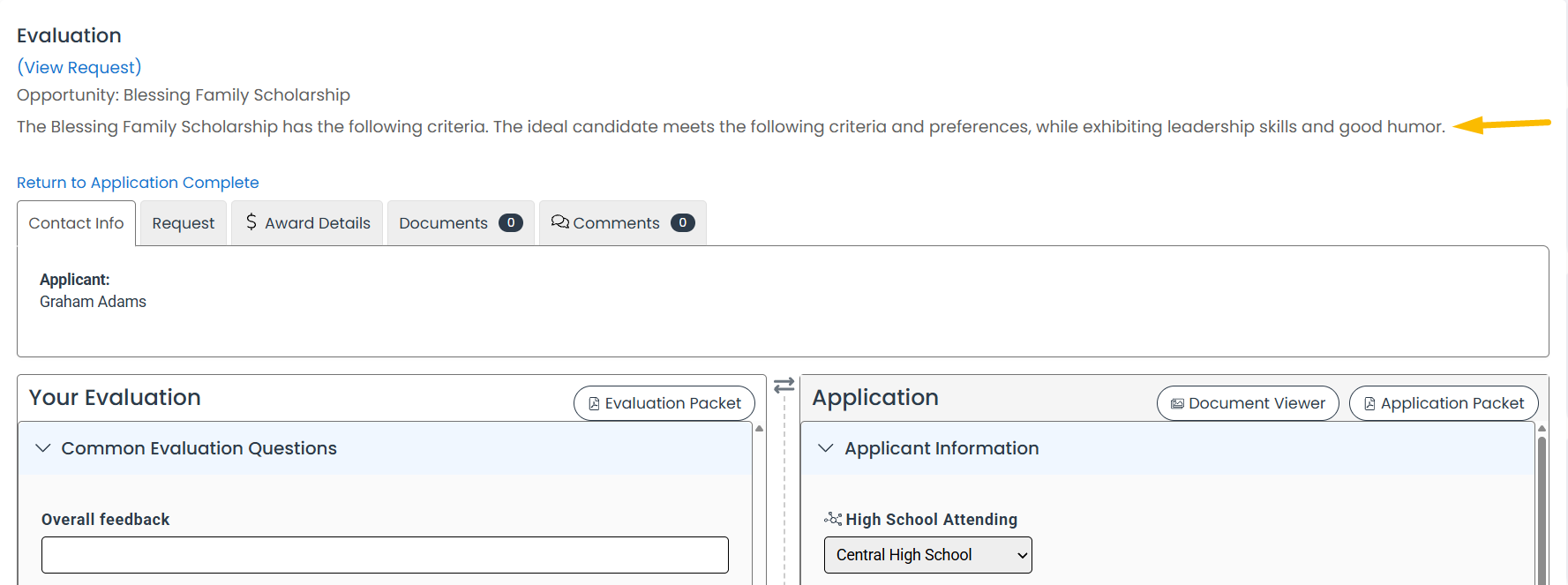 evaluator description