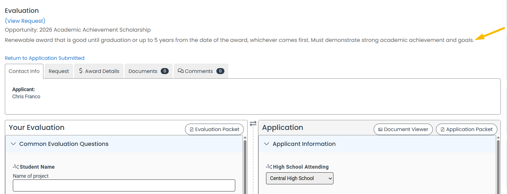 evaluator description