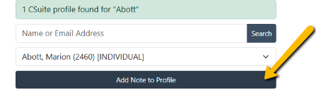 add note to profile button