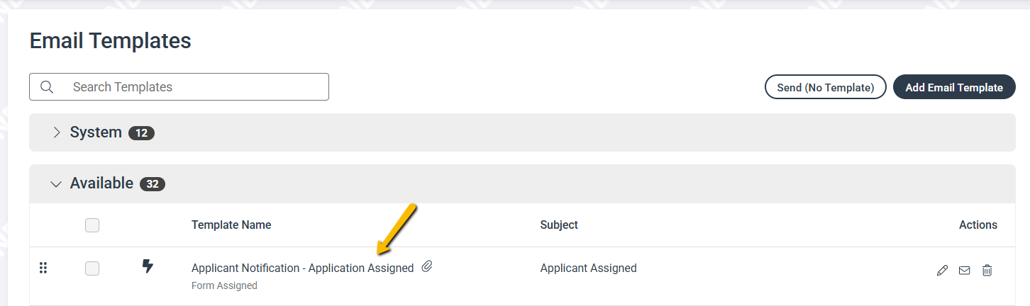 Email template name