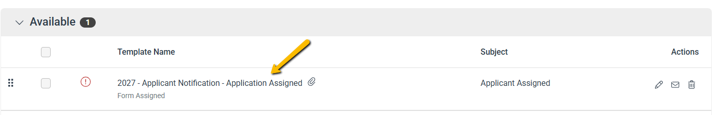 Copied email template name