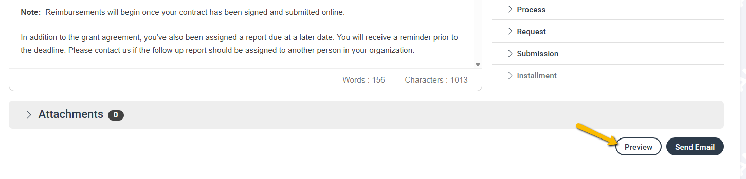 Email preview close button