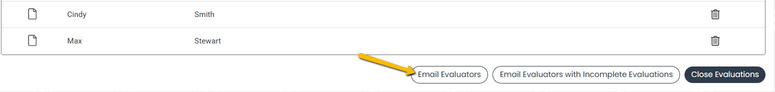 Email Evaluators option