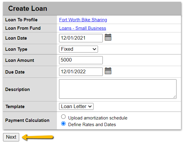 Upload amortization schedule