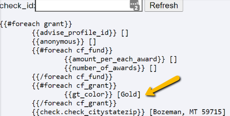 fund and grant custom fields example