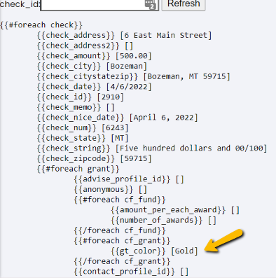 fund and grant custom fields example