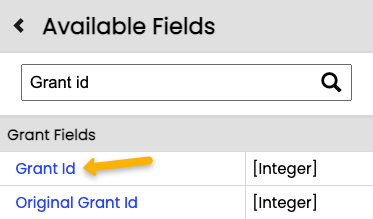 grant id field