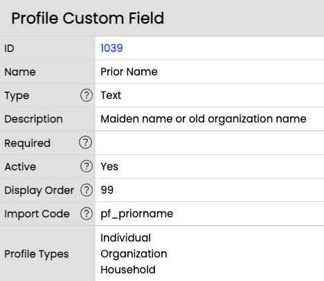 profile custom field