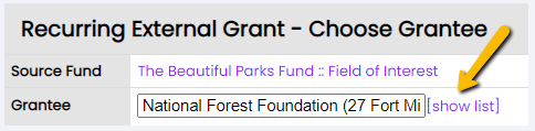 grantee list