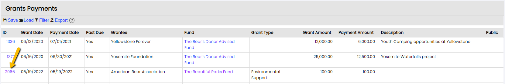 click grant ID