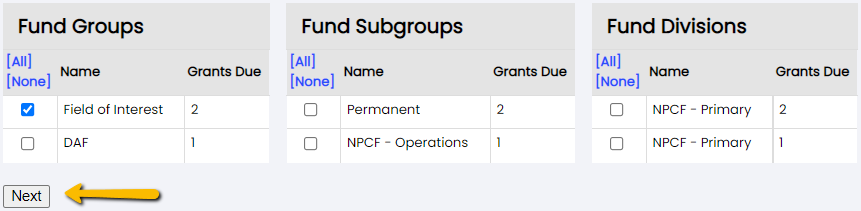 grants due