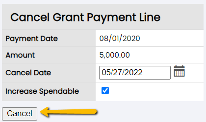 enter cancel date and cancel