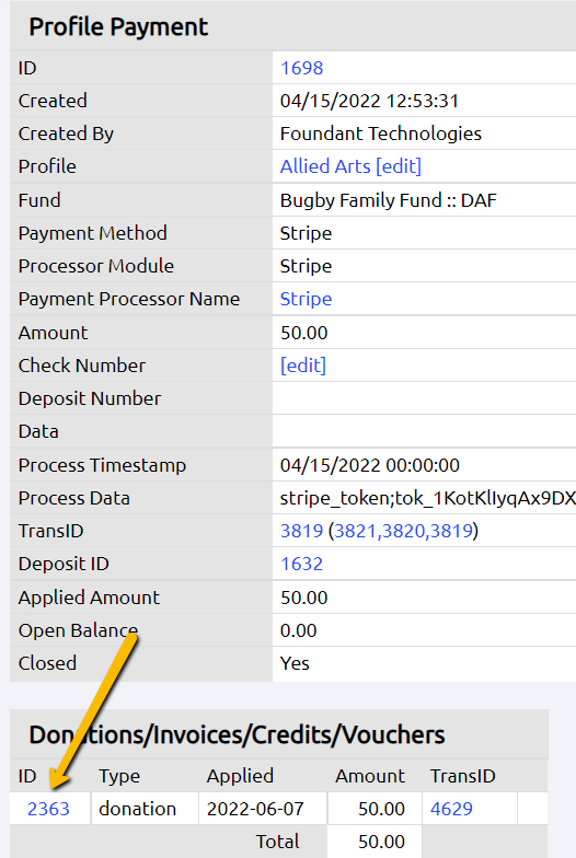 donation ID