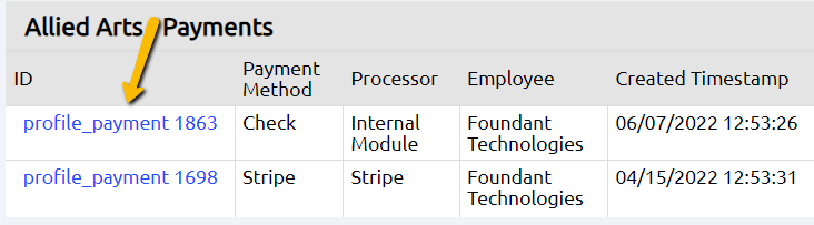 profile payment balance