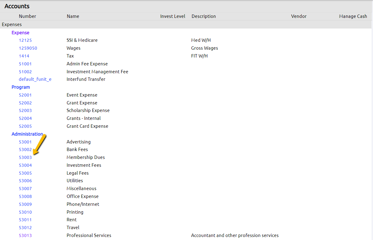 accounts with id numbers