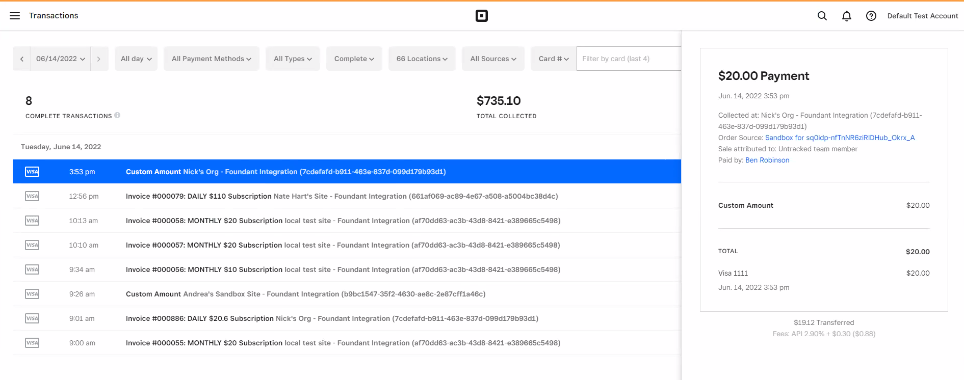 Transaction information