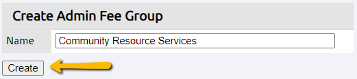 create admin fee group
