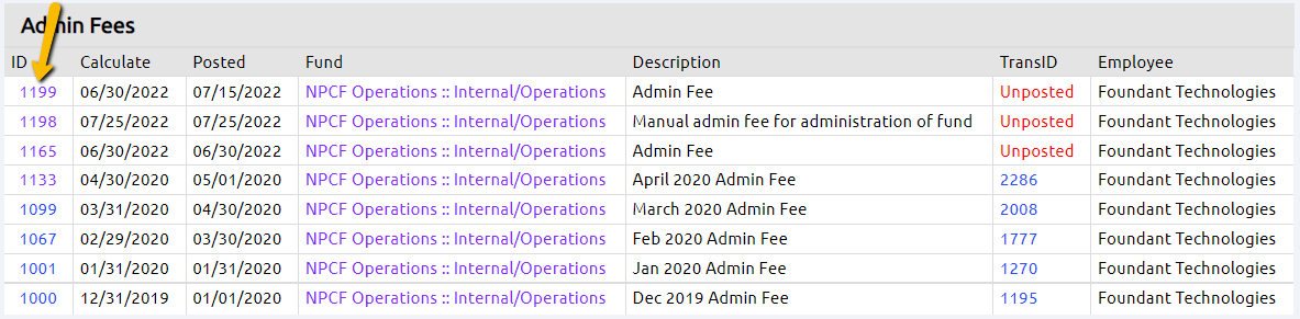 admin fee id