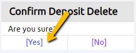 click yes to confirm