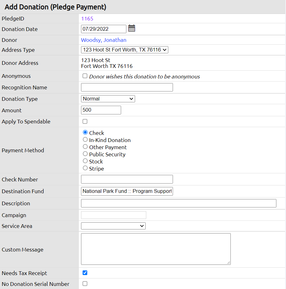 Create a Pledge/Promise Payment – Foundant Technologies