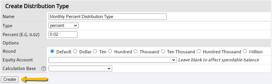 create distribution type field