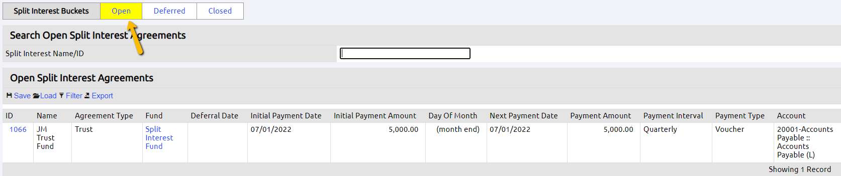 open voucher bucket