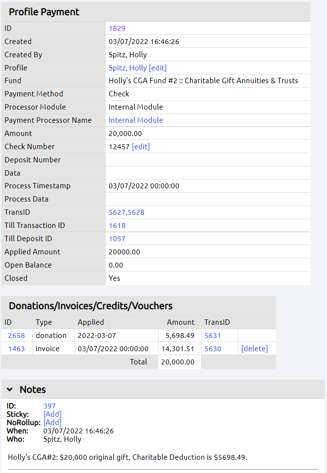 profile payment