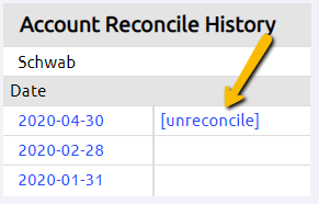 unreconcile button