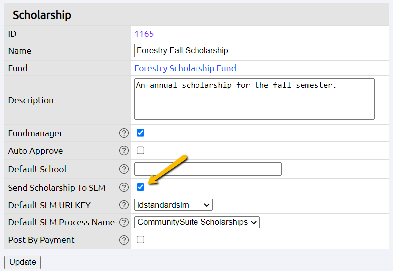 send scholarship to SLM box