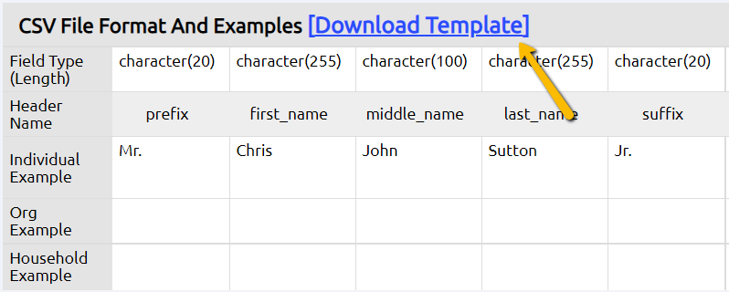download template button