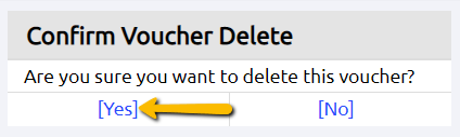 click Yes to confirm