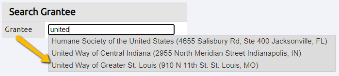 grantees search