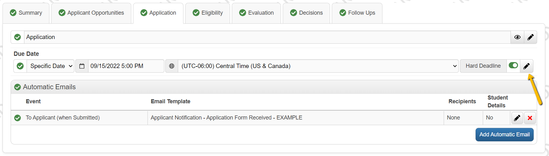 Universal Application Extend Deadline Foundant Technologies