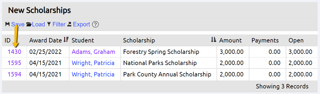 scholarhsip ID