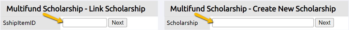 complete multifund scholarship creation
