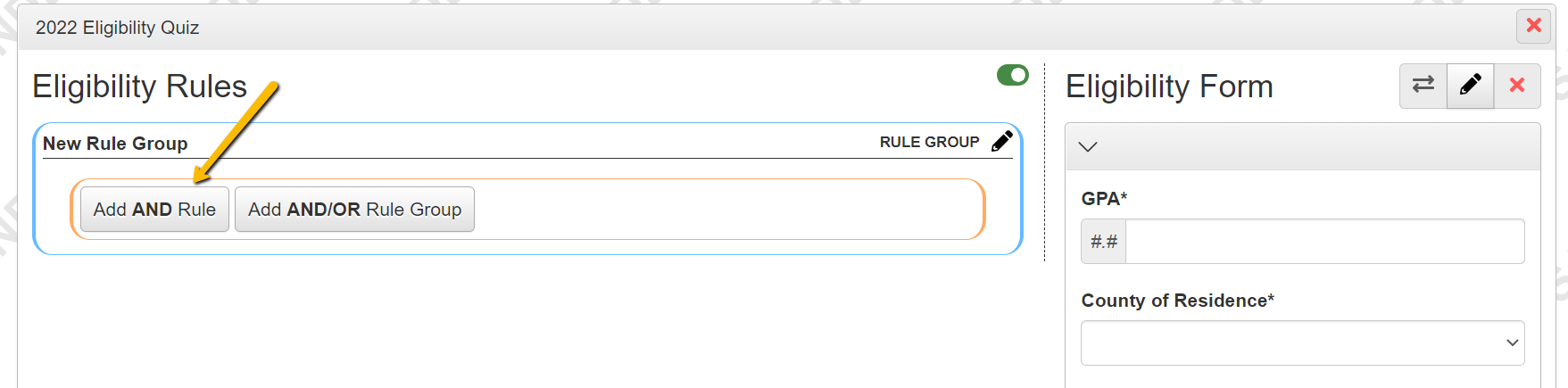 Build Eligibility Quiz Rules – Foundant Technologies