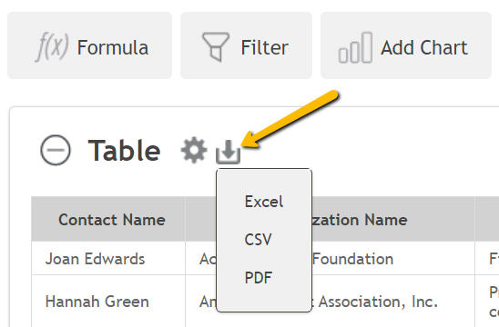 export button