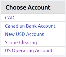 list of accounts
